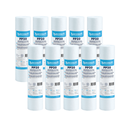 10pk Ecosoft PP melt blown sediment filter, 2.5″×10″, 20 micron Sediment Cartridge Ecosoft
