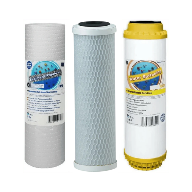 Aquafilter Set of 3 Replacement Filters Whole House Water Purifier Softener 10"