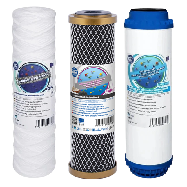 Aquafilter FCPP5 FCCBL-G FCCBKDF2 replacement cartridges set
