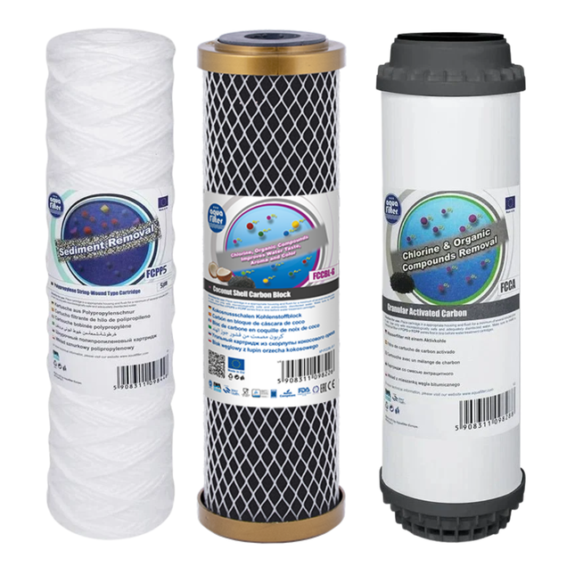 Aquafilter FCPP5 FCCBL-G FCCA replacement cartridges set
