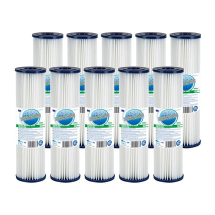 10pk Aquafilter FCCEL10 10 micron multi- use polyester fabric pleated sediment cartridge Sediment Cartridge Aquafilter