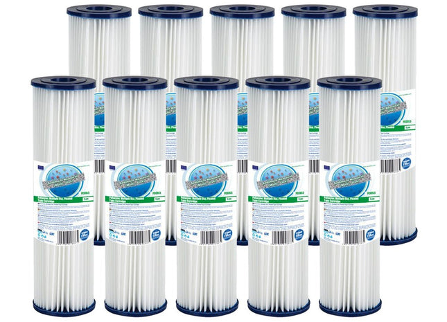 10pk Aquafilter FCCEL10 10 micron multi- use polyester fabric pleated sediment cartridge Sediment Cartridge Aquafilter