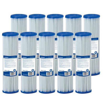 10pk Aquafilter FCCEL10 10 micron multi- use polyester fabric pleated sediment cartridge Sediment Cartridge Aquafilter