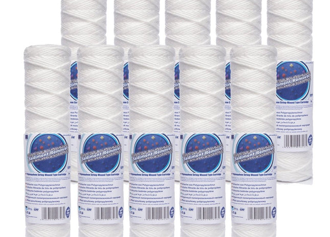 10pk Aquafilter FCPP10 10 micron polypropylene yarn cartridges 10" - GroAqua