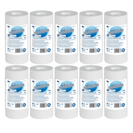 10pk Aquafilter FCPS20 - 5 20 micron melt - blown PP sediment filter cartridge 5" - GroAqua