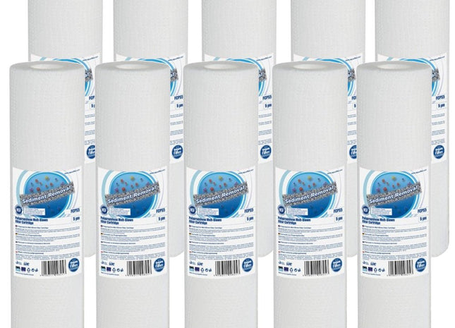 10pk Aquafilter FCPS20 20 Micron Sediment Filter 10" - GroAqua