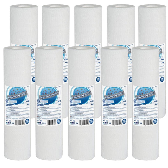 10pk Aquafilter FCPS50 50 Micron Sediment Filter 10" Cartridge Filter Aquafilter