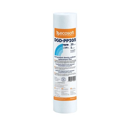 Ecosoft dual gradient PP sediment filter, 2.5″×10″, 20-5 micron Sediment Cartridge Ecosoft