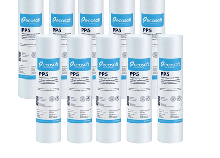 10pk Ecosoft PP melt blown sediment filter, 2.5″×10″, 20 micron Sediment Cartridge Ecosoft