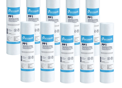 10pk Ecosoft PP melt blown sediment filter, 2.5″×10″, 20 micron Sediment Cartridge Ecosoft