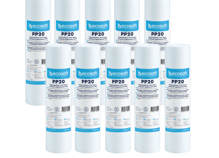 10pk Ecosoft PP melt blown sediment filter, 2.5″×10″, 20 micron Sediment Cartridge Ecosoft