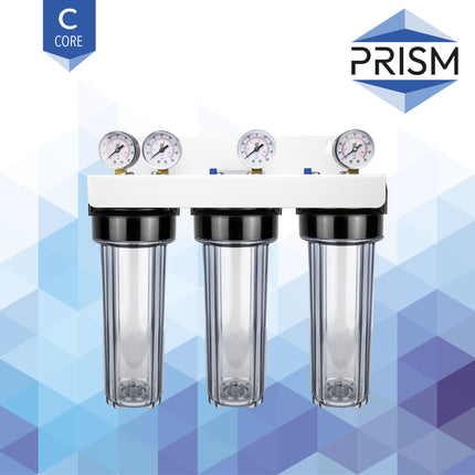 PRISM 3 Stage Clear Housing System 10" 1/2" Ports Filter Housing Prism