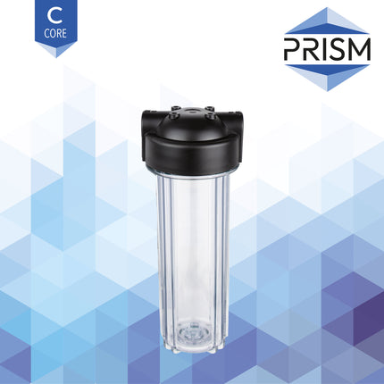 PRISM 10" Black Head Clear Sump Housing Filter Housing Prism 1/4''  