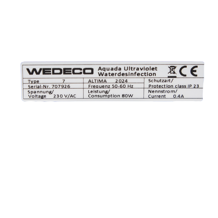 Aquada Replacement Control Box Aquada 7 Altima UK76760650 UV Control Box Wedeco