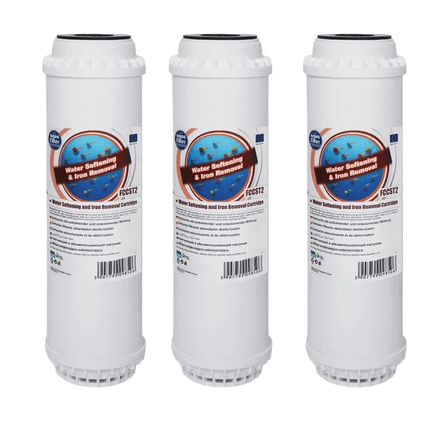 3 x 10" Aquafilter FCCST2 Water Softening & Iron Removal Cartridge Filter Softening Cartridge Aquafilter