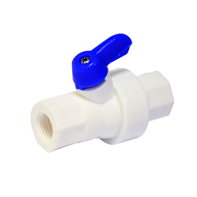 White RO Tank Ball Valve 1/4" FIP (NPT) x 1/4" Quick Connect Water Accessory Aquafilter   