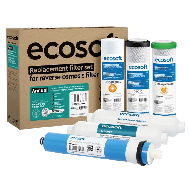 Ecosoft PURE Balance annual replacement filter set with membrane