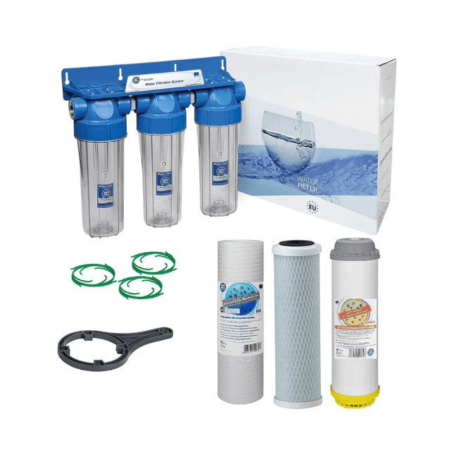 Aquafilter Aquafilter 3 Stage 10" Water Purifier and de - chlorinator Filters 1/2" - GroAqua