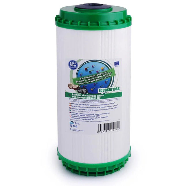 Aquafilter FCCBKDF10BB 10" Big Blue Coconut shell granulated activated carbon (GAC) with KDF Carbon Cartridge Aquafilter