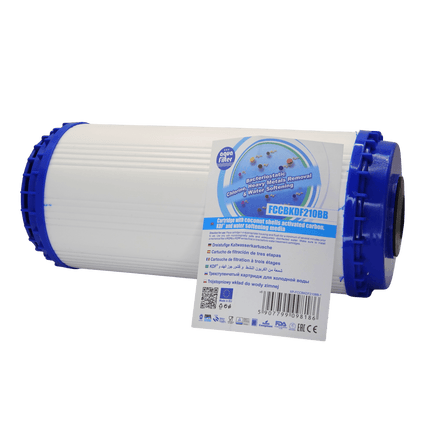 Aquafilter FCCBKDF210BB 10" Big BlueCoconut shell GAC carbon cartridge with KDF and softening media Carbon Cartridge Aquafilter