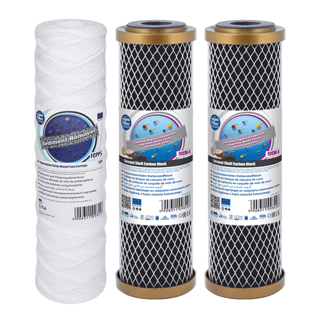 Aquafilter FCPP5 and 2 x FCCBL-G replacement cartridges set - GroAqua