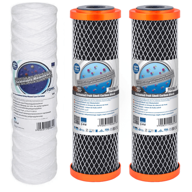 Aquafilter FCPP5 and 2 x FCCBL replacement cartridges set - GroAqua