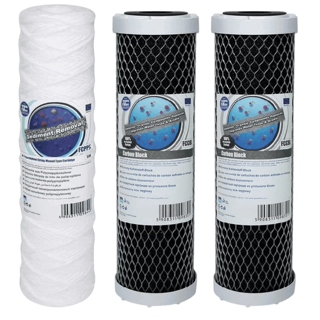 Aquafilter FCPP5 and 2 x FCCBL replacement cartridges set - GroAqua