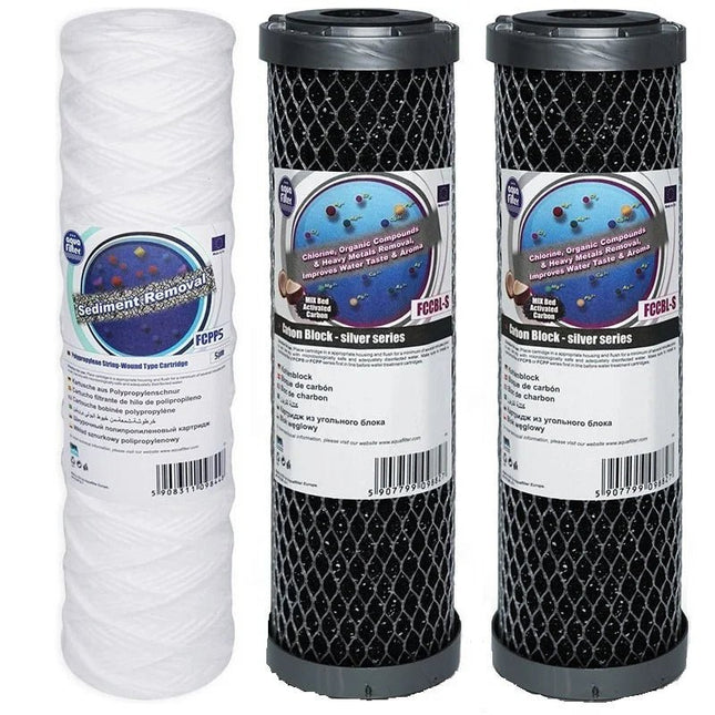 Aquafilter FCPP5 and 2 x FCCBL - S replacement cartridges set - GroAqua