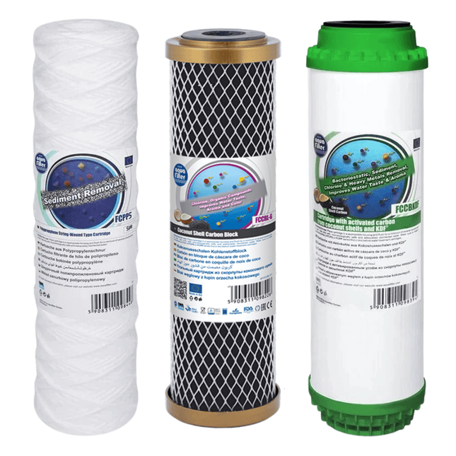 Aquafilter FCPP5 FCCBL-G FCCBKDF replacement cartridges set - GroAqua