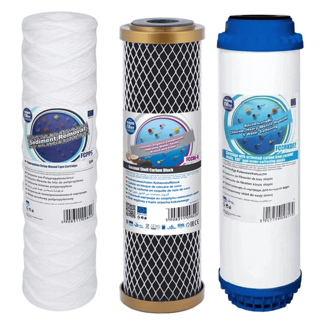 Aquafilter FCPP5 FCCBL-G FCCBKDF2 replacement cartridges set - GroAqua