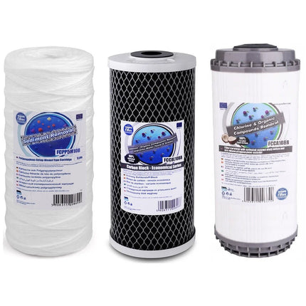 Aquafilter FCPP5M10B FCCBL10BB FCCA10B Big Blue 10" replacement cartridges set - GroAqua