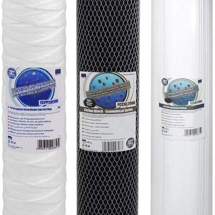 Aquafilter FCPP5M20B FCCBL20BB FCCA20B Big Blue 20" Replacement cartridges Set - GroAqua