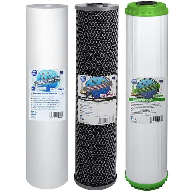 Aquafilter FCPP5M20B FCCBL20BB - S FCCBKDF20B Big Blue 20" replacement cartridges set - GroAqua