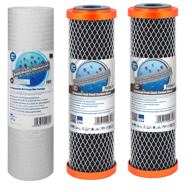 Aquafilter FCPS5 and 2 x FCCBL replacement cartridges set - GroAqua