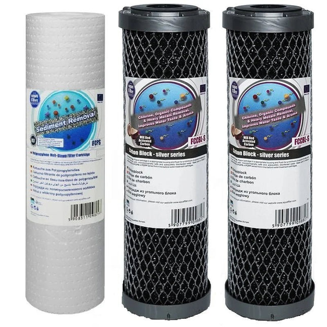 Aquafilter FCPS5 and 2 x FCCBL - S replacement cartridges set - GroAqua