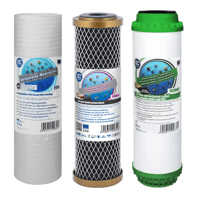 Aquafilter FCPS5 FCCBL-G FCCBKDF replacement cartridges set - GroAqua
