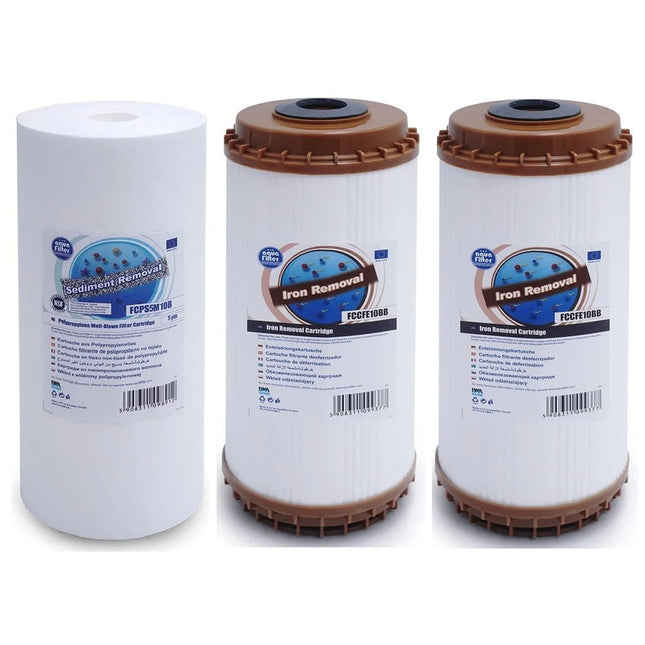 Aquafilter FCPS5M10B 2 x FCCFE10BB Big Blue 10" replacement cartridges set Filter Set Aquafilter