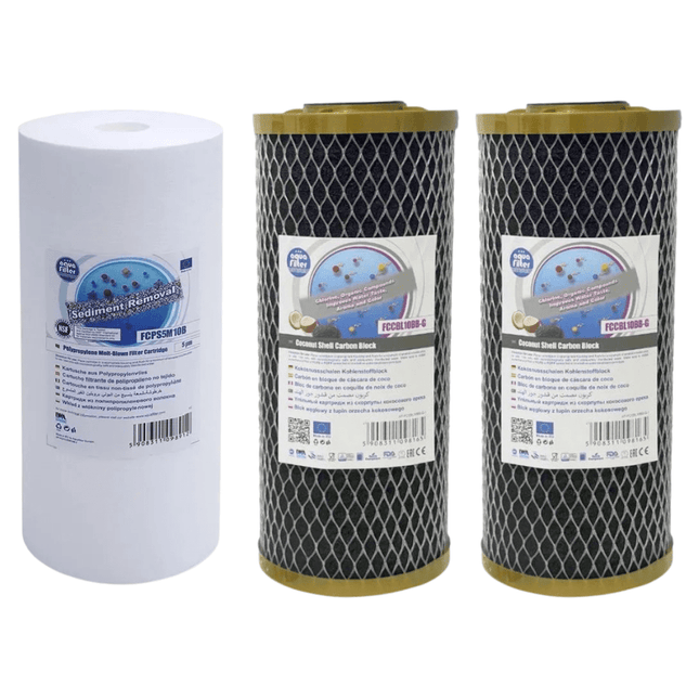 Aquafilter FCPS5M10B 2x FCCBL10BB - S Big Blue 10" replacement cartridges set - GroAqua