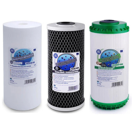 Aquafilter FCPS5M10B FCCBL10BB FCCBKDF10B Big Blue 10" replacement cartridges set - GroAqua
