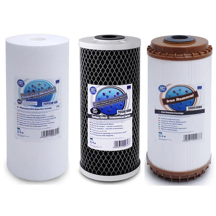Aquafilter FCPS5M10B FCCBL10BB FCCFE10BB Big Blue 10" replacement cartridges set - GroAqua