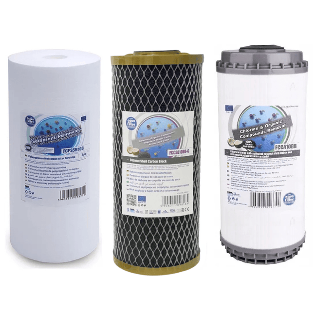 Aquafilter FCPS5M10B FCCBL10BB - S FCCA10B Big Blue 10" replacement cartridges set - GroAqua