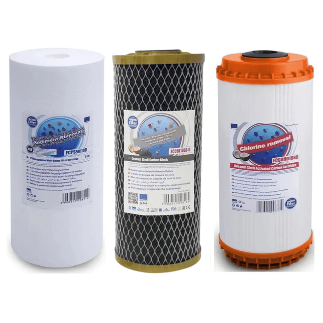 Aquafilter FCPS5M10B FCCBL10BB - S FCCBHD10BB Big Blue 10" replacement cartridges set - GroAqua