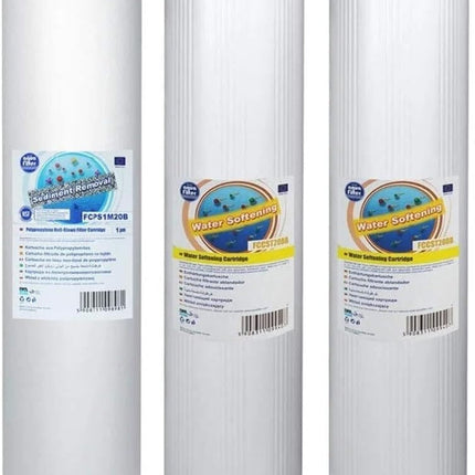 Aquafilter FCPS5M20B 2X FCCST20B Big Blue 20" Replacement cartridges Set - GroAqua