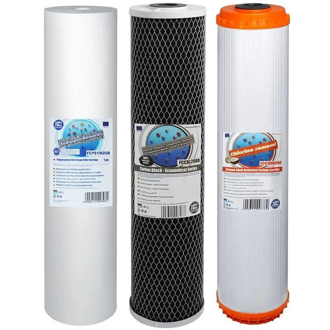 Aquafilter FCPS5M20B FCCBL20BB FCCBHD20BB Big Blue 20" replacement cartridges set - GroAqua