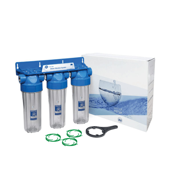 Aquafilter filter housing FHPRCL12-B-TRIPLE 1/2" BSP Whole House System Aquafilter