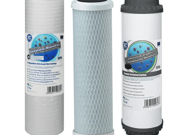 Aquafilter Premium 3 Stage HMA Heavy Metal Reduction Water Filter System 10" Replacements - GroAqua