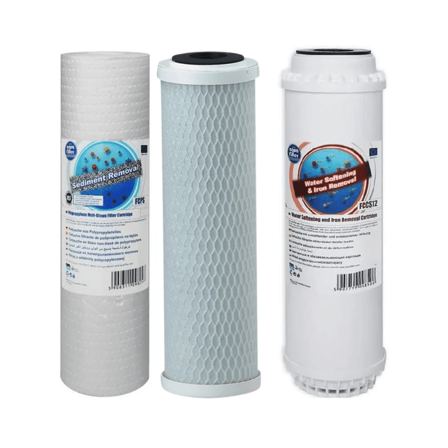 Aquafilter Set of 3 Replacement Filters Whole House Water Purifier Softener 10" - GroAqua