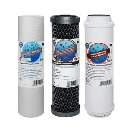 Aquafilter Set of 3 Replacement Filters Whole House Water Purifier Softener 10" - GroAqua