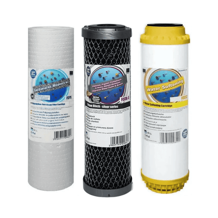 Aquafilter Set of 3 Replacement Filters Whole House Water Purifier Softener 10" - GroAqua