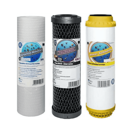 Aquafilter Set of 3 Replacement Filters Whole House Water Purifier Softener 10" Filter Set Aquafilter